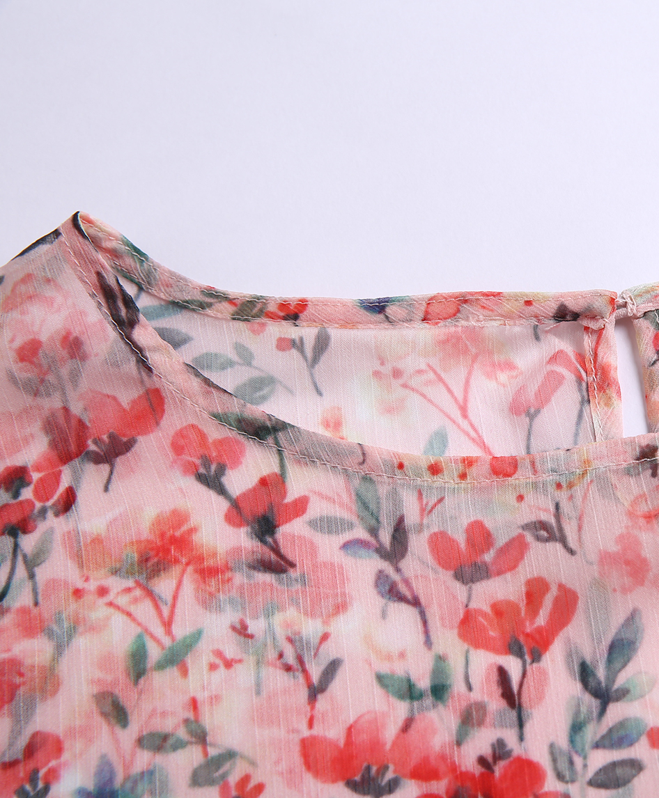 Tops - Flowers Printed silk Chiffon top